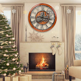 The B-Style Large Wall Clock 24 inch Moving Gear Wall Clock Oversized Vintage Farmhouse Wall Clocks for Living Room