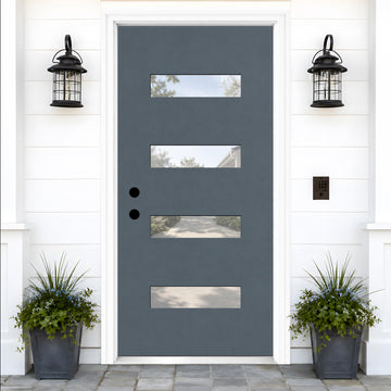 36x80'' Fiberglass Front Door, Frosted Glass, 4-9/16'' Vinyl Frame