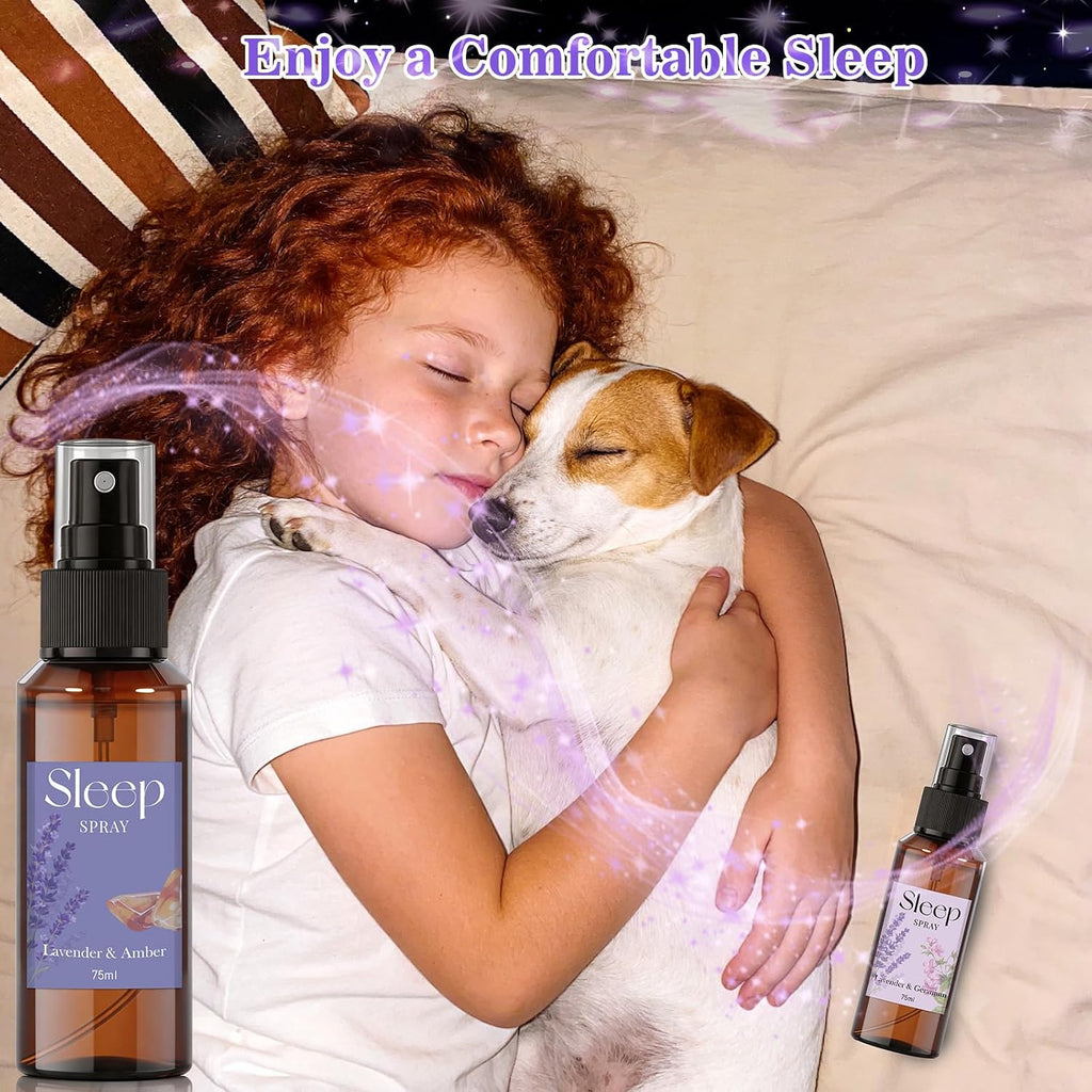 Room Spray with Lavender Essential Oil for Sleep, Pillow Sleep Spray - Set of 4
