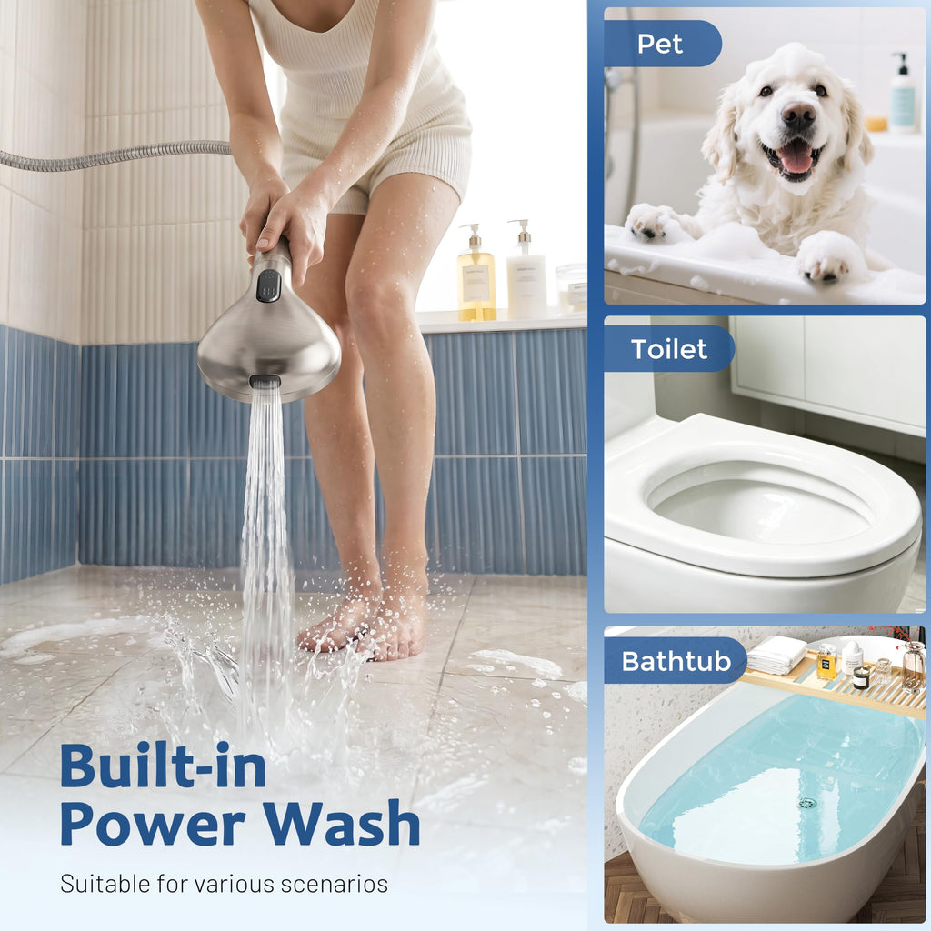 Dual Filtered Rain Shower Head Combo, High Pressure Handheld Shower Head with Adjustable Bar - Rainfall Shower Head