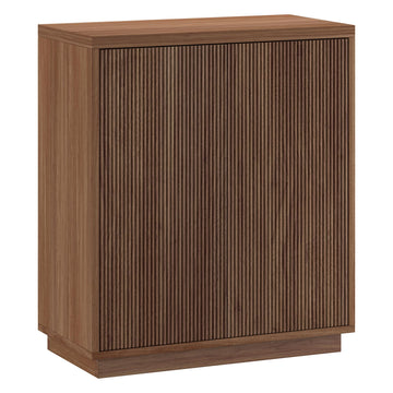 28" Fluted Accent Cabinet, Sideboard Buffet, Medium Walnut