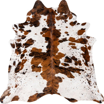 100% Genuine Brazilian Cowhide Rug - Tricolor White - Luxury Cowskin Cow Hide Leather Area Rug Home Decor (X-Large) 7