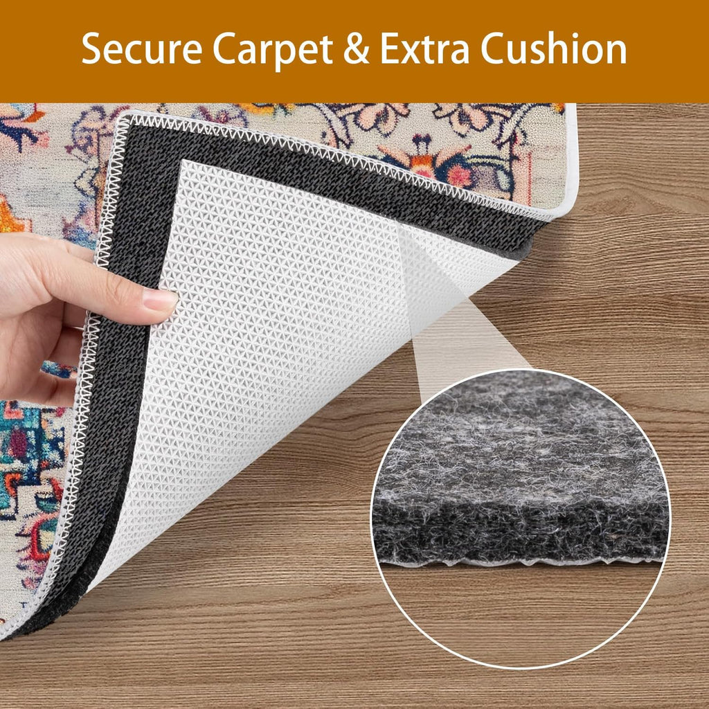 5x7 FT Non Slip Rug Pad Waterproof Cushioned Felt Rug Pad for Hardwood Floors 1/8" Thick Soft Carpet Pad with Natural
