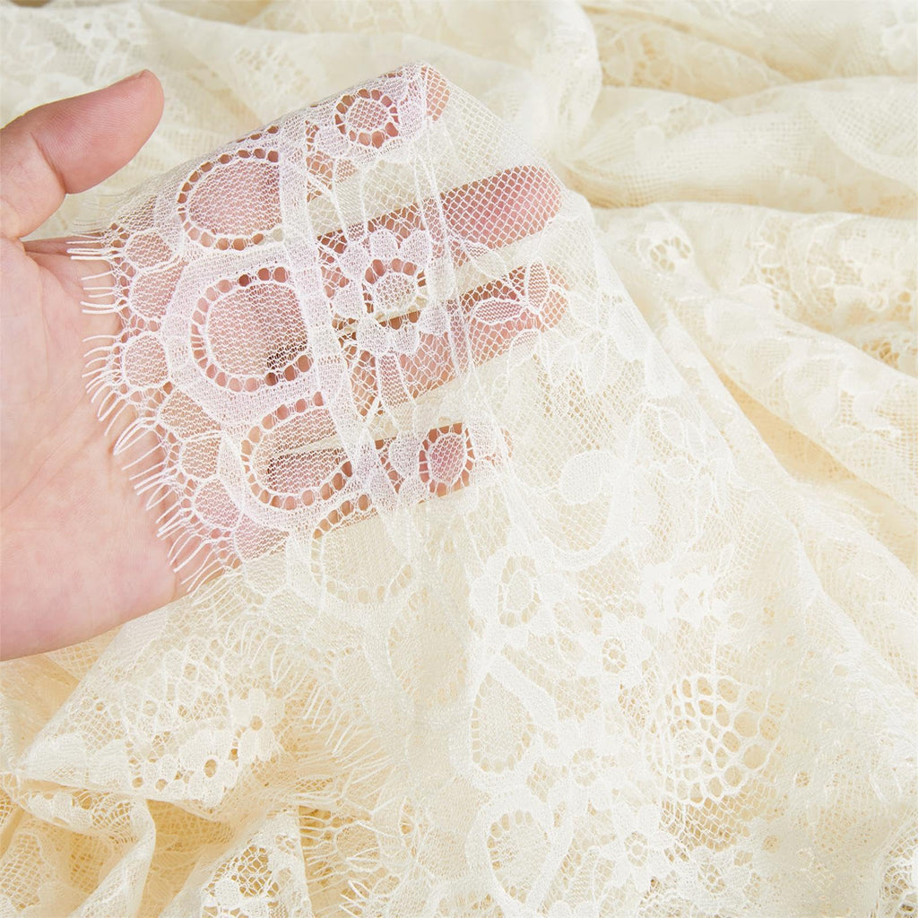 Ivory Lace Tablecloth 5 Pieces 60x120 Inch Wedding Decorations