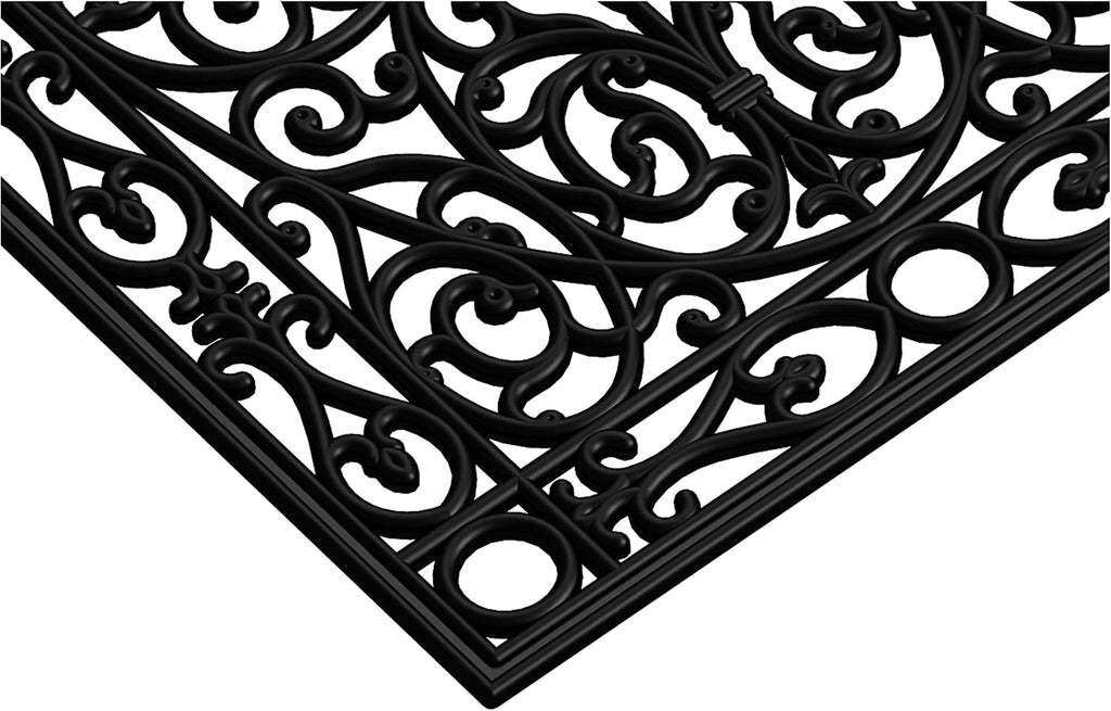 AZ900222436 Gatsby Rubber Doormat, 24" x 36", Black