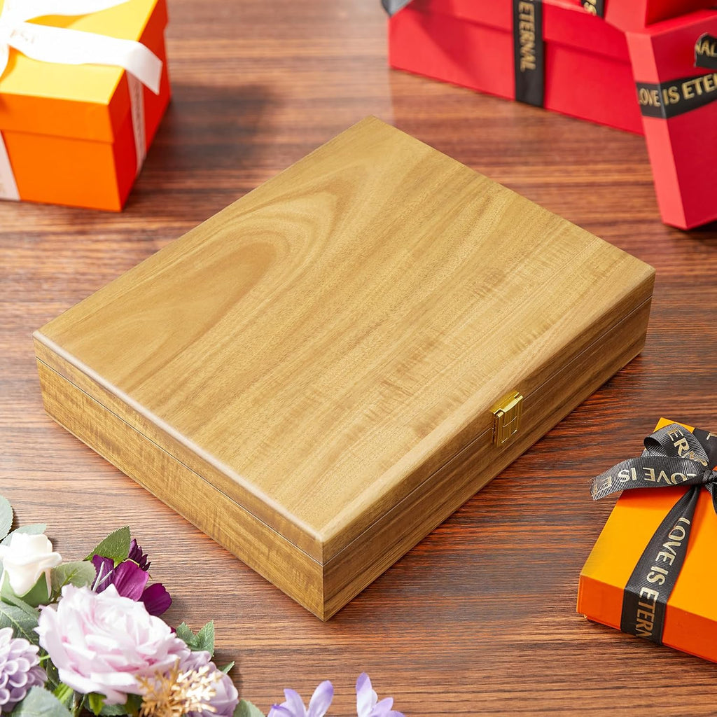 Acacia Wood Keepsake Box, Large Decorative Box, Memories Box with Lids, Wedding Keepsake Box, Jewelry Box, Prayer