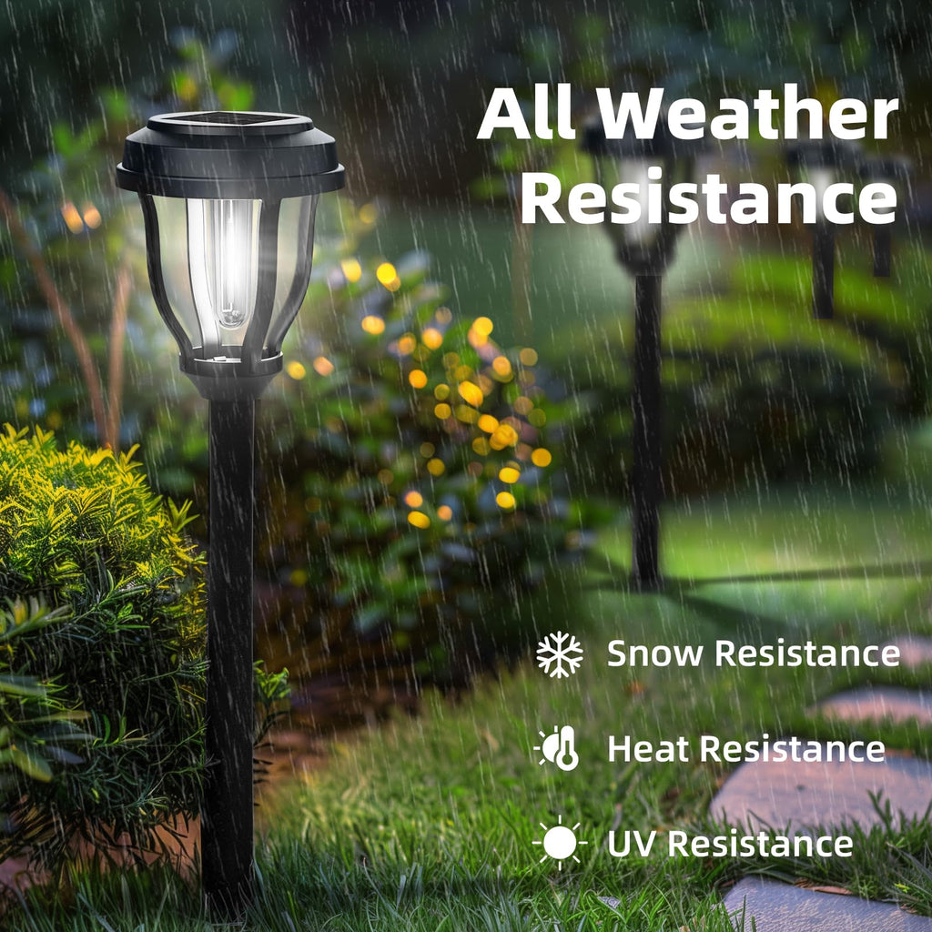 12 Pack Solar Lights Outdoor, Waterproof LED Solar Pathway Lights