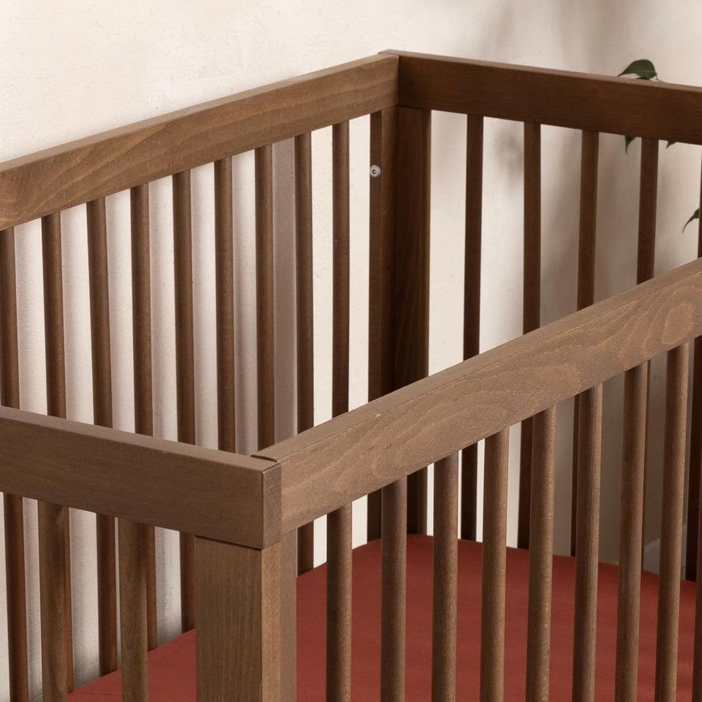 Baby Soho 3-in-1 Convertible Wood Crib Bed, Made in Italy, Walnut | Crib to Toddler Bed, GREENGUARD Gold Certified