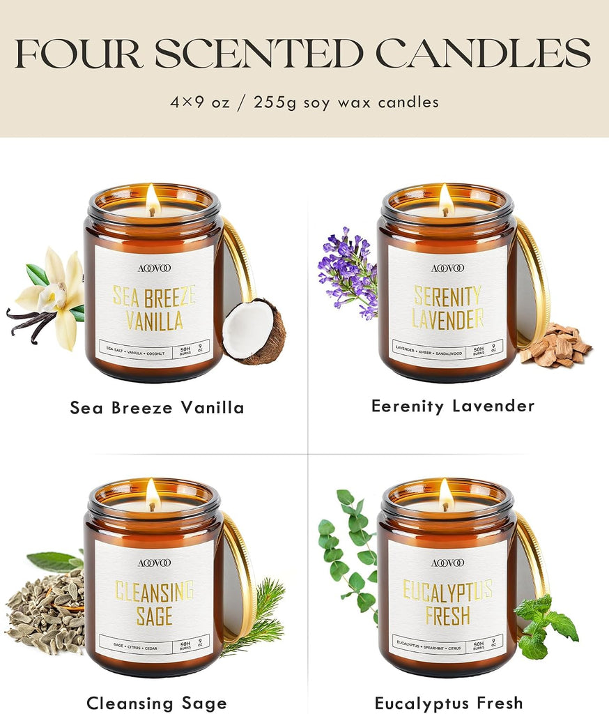 Scented Candles - Candle Set, 36 oz Soy Candles - Set of 36
