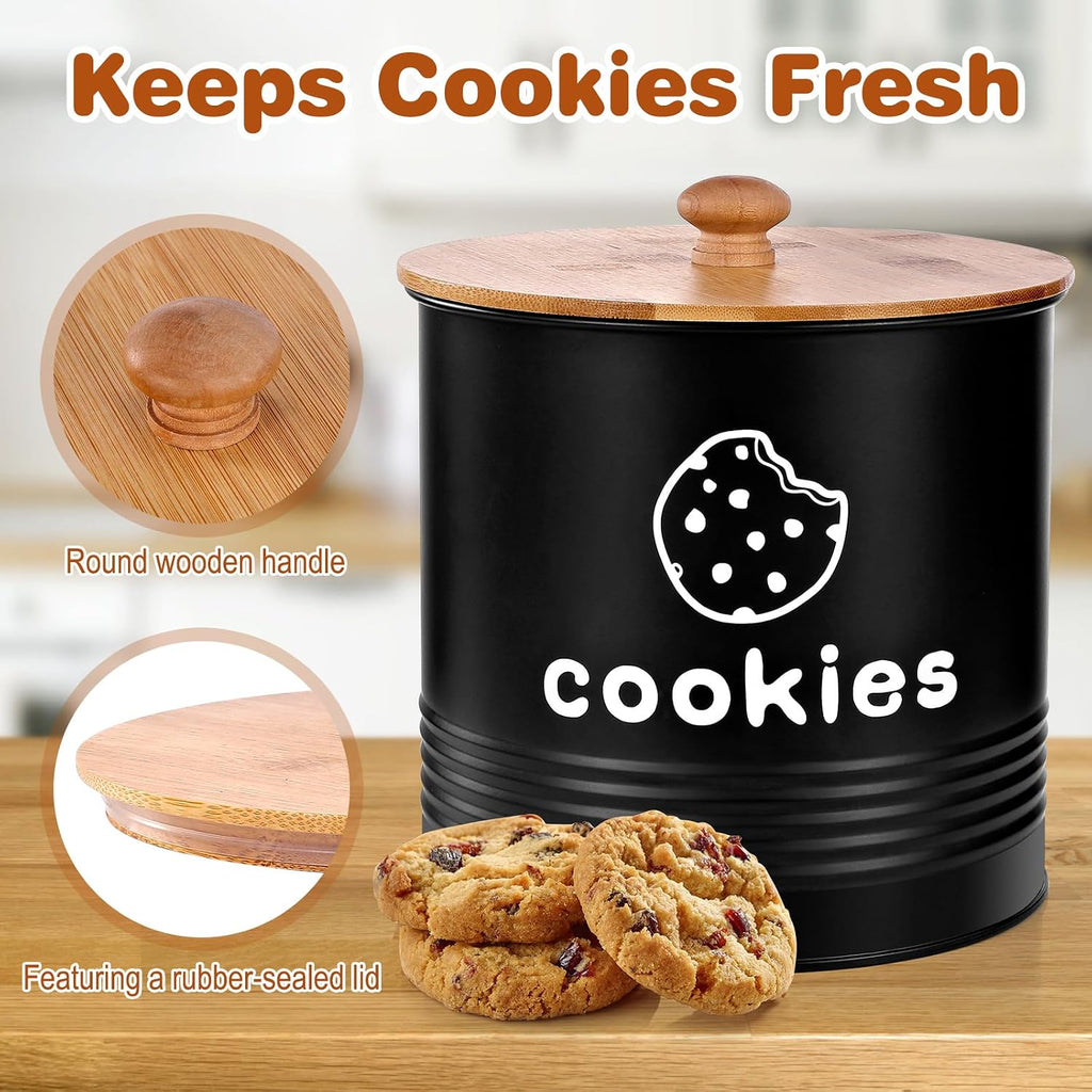 Cookie Jars with Lids Airtight, Large Cookie Tins, 1.5 Gallons Cookie Jar Counter Decorative, Farmhouse, Christmas