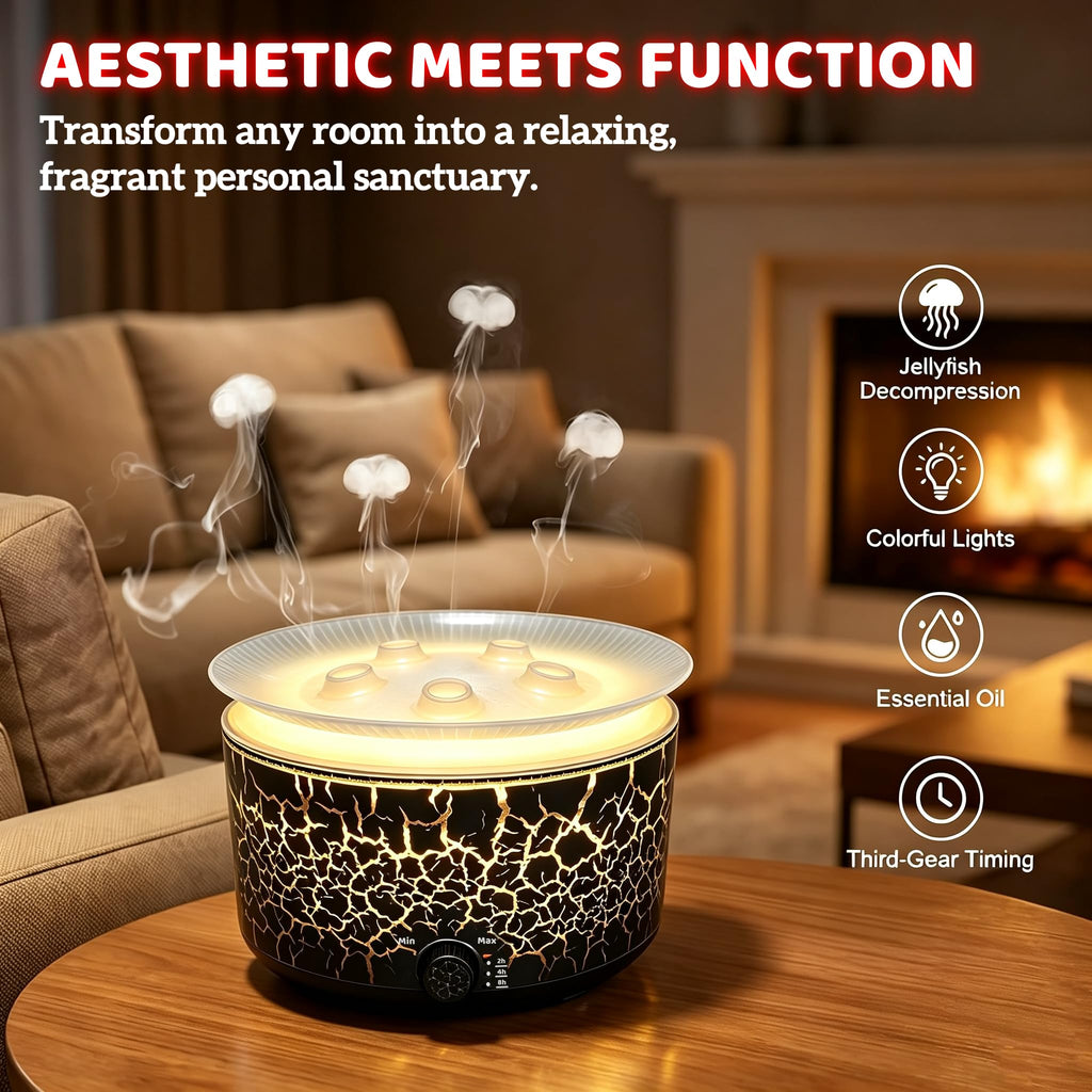Multi-Spray Aroma Diffuser, Jellyfish Essential Oil Diffuser 360ml