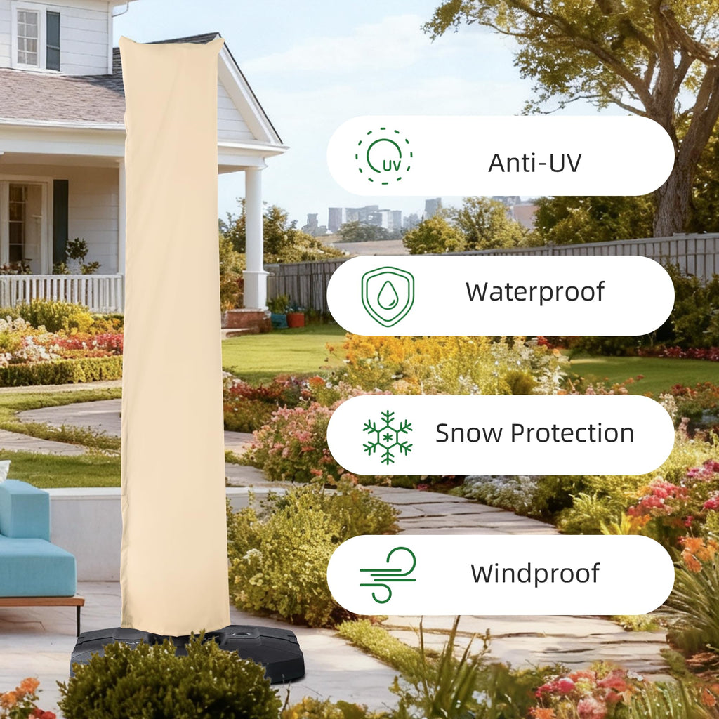 Cantilever Patio Outdoor Umbrella Covers, Beige