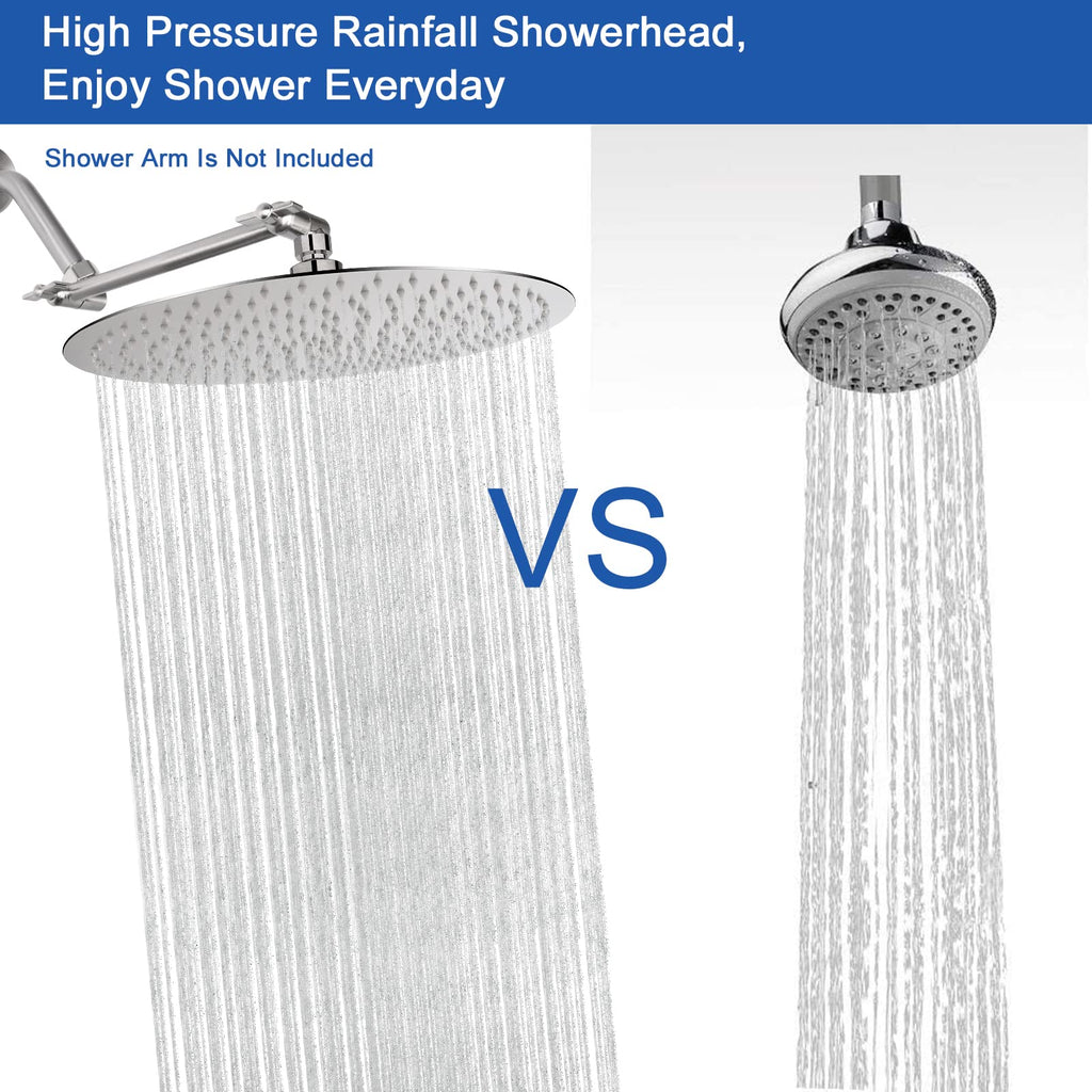 Rain Shower Head, Ultra-Thin Design-Pressure Boosting, Awesome Some Experience, High Flow Stainless Steel Rainfall