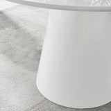 Palma White High Gloss Round Dining Table - Modern Pedestal Base - Contemporary 4 - 6 Seater Kitchen or Dining Room