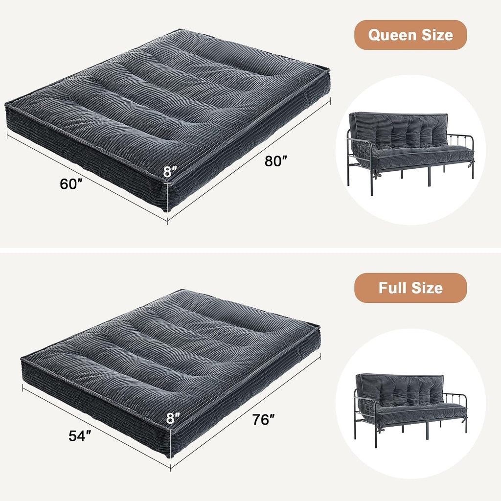 Futon Mattress 8", Foldable Floor Mattress (Frame Not Included)