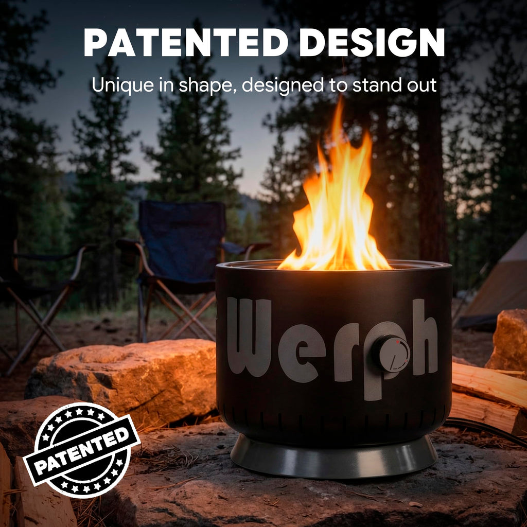 17‐Inch Portable Propane Fire Pit for Camping, 58, 000 BTU, Black