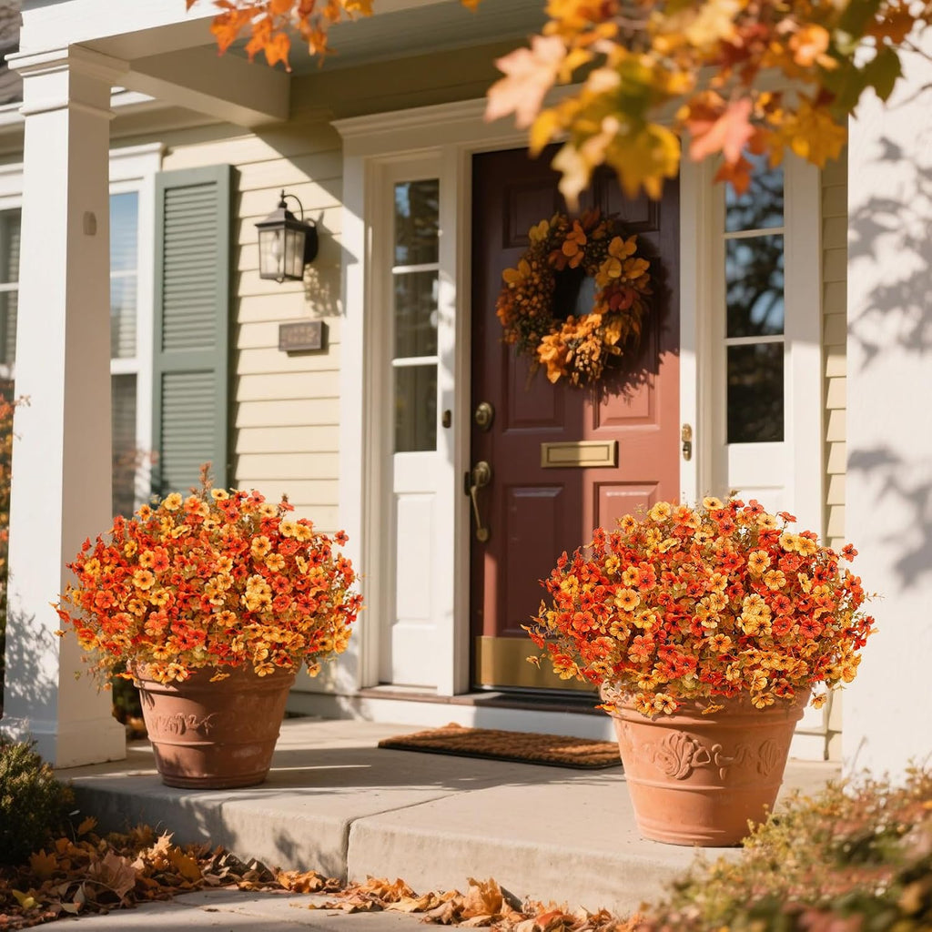 Artificial Fall Flowers Fake Mums Decorations, Mixed - Set of 24