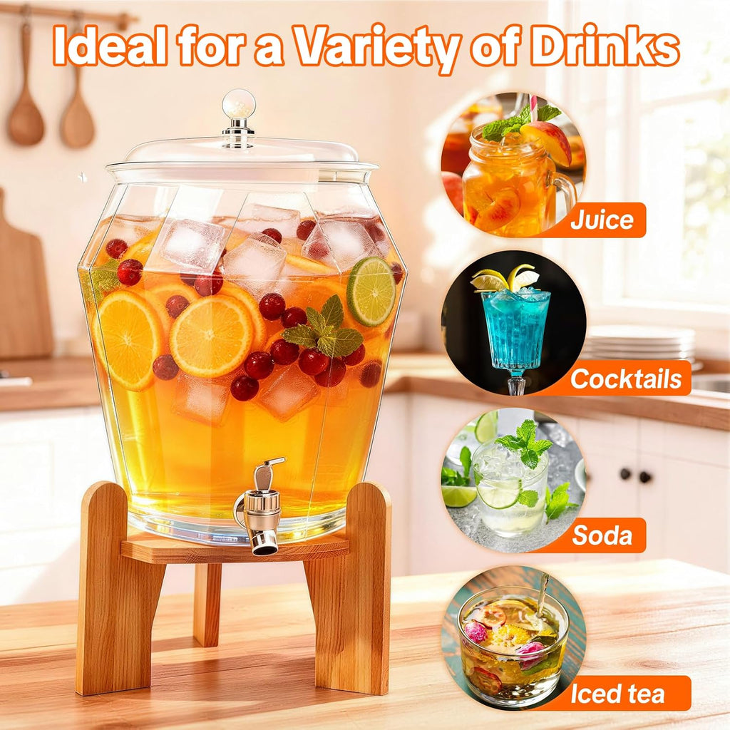 Drink Dispenser Set, (1.85 & 0.69 Gal) 2.5 Gallon Capacity - Set of 2
