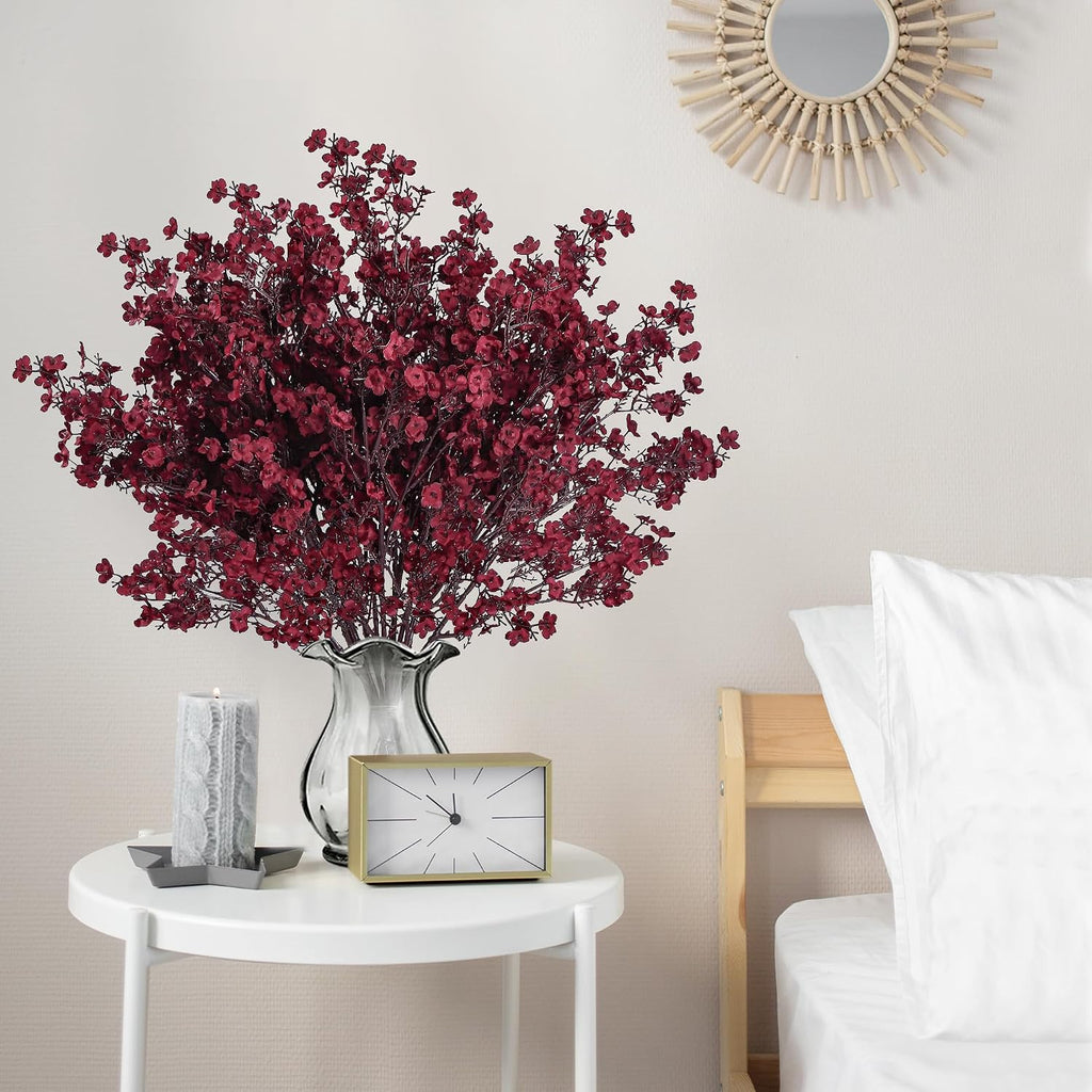 Babys Breath Artificial Flowers Gypsophila Bouquets Bulk Real Touch Fake Silk Flowers DIY Floral Arrangement - Set of 15