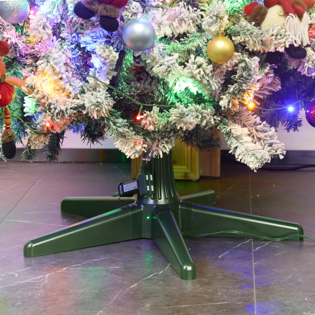 360 Degree Rotating Adjustable Christmas Tree Stand with Remote Control, Suitable for Up to 7.5 Feet Artificial
