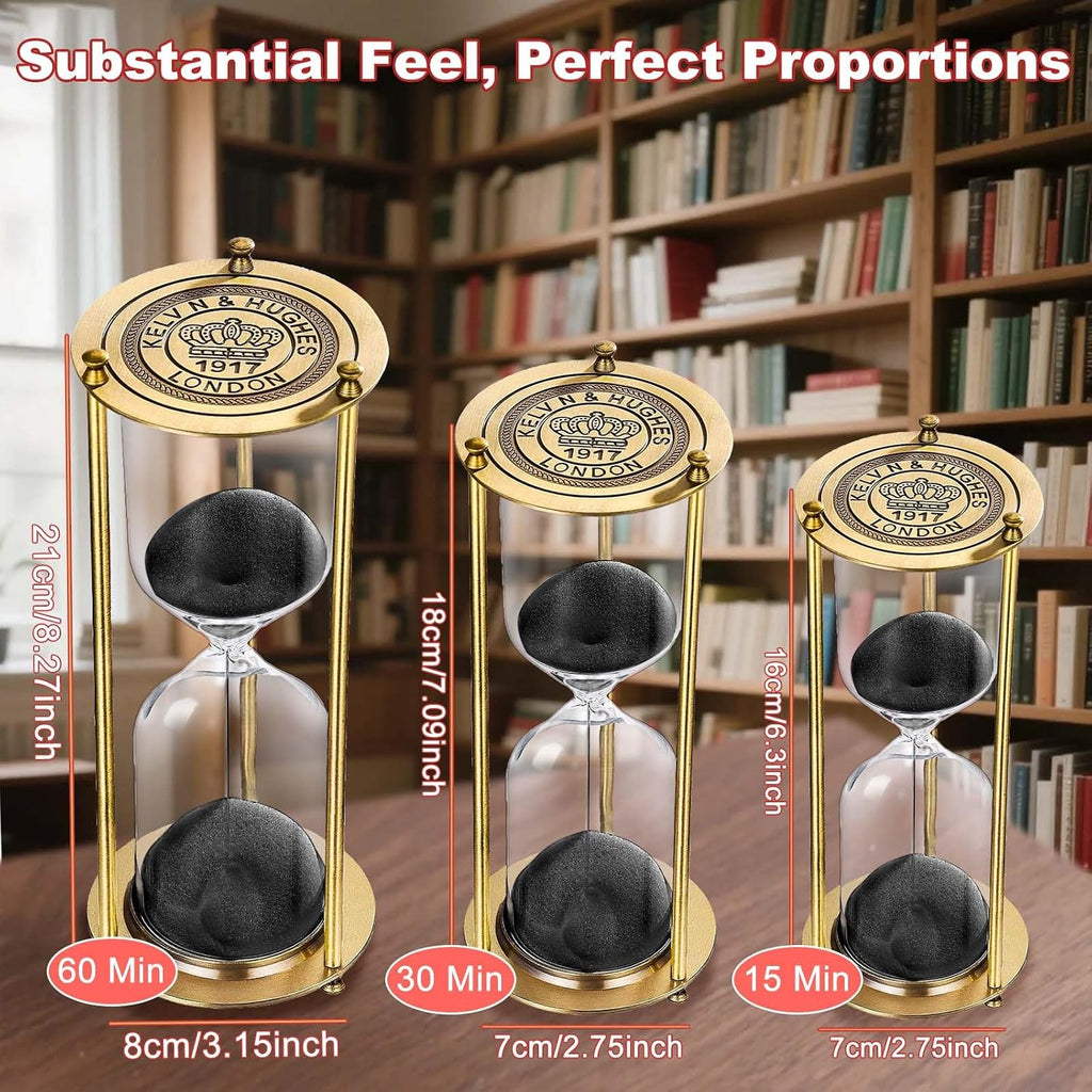 Hourglass Sand Timer, Kelvin Vintage Metal Hour Glass 30 Minute for Decor