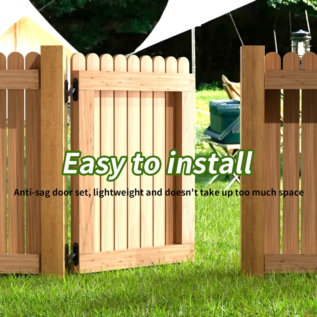 Heavy Duty Gate Hinges 2 Pack, Steel Anti-Sag Design Wall Mount