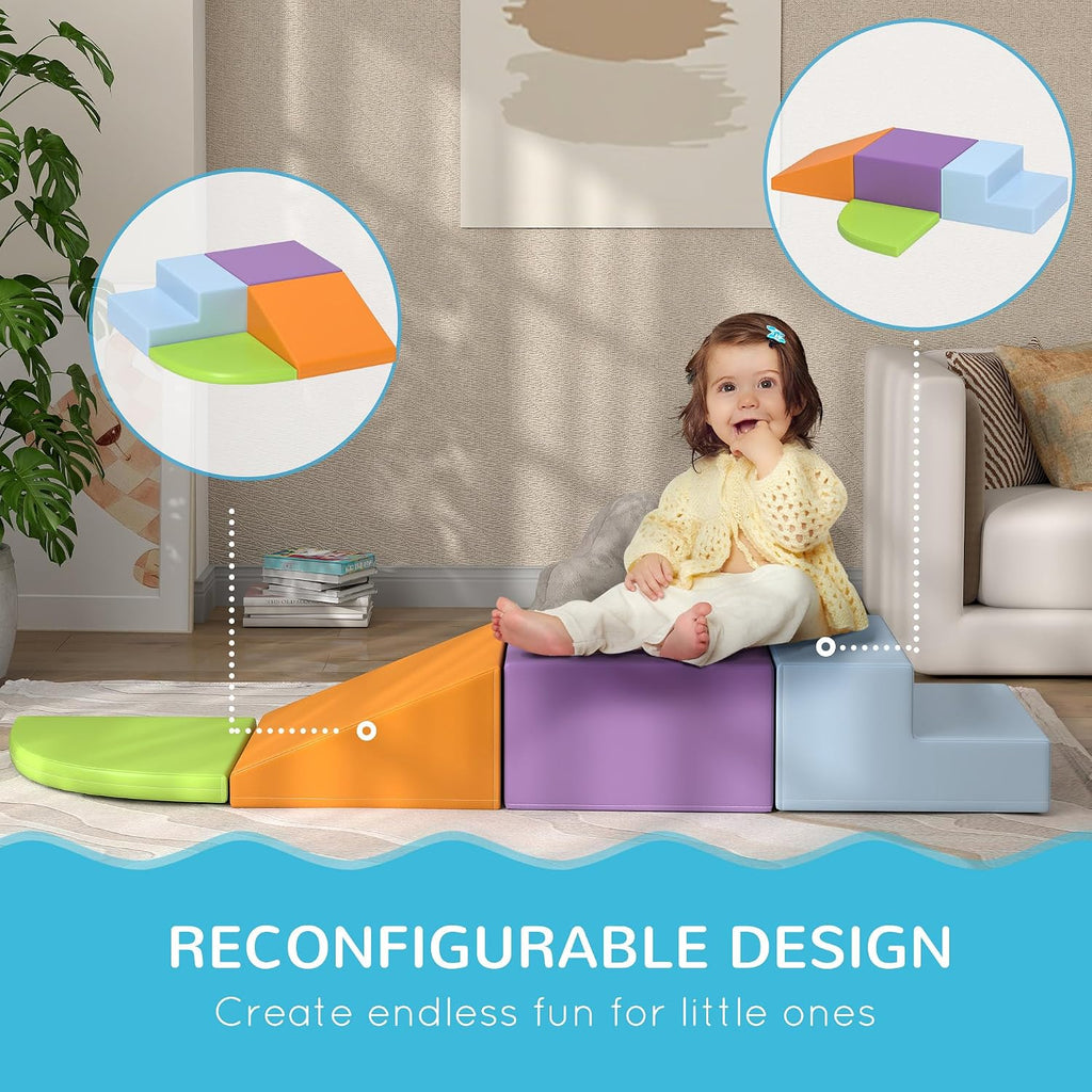 Foam Play Set Easy-to-Clean for Toddlers & Children 4 Piece Assorted
