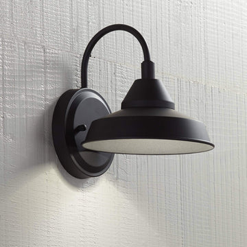 Westley 8 1/2" High Black LED Rustic Outdoor Wall Light Fixture