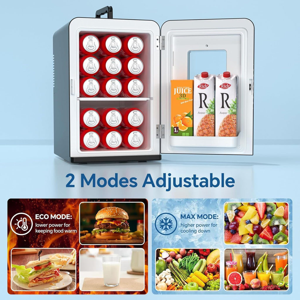 Basic Small Fridge Mini Fridge, 15 Litre/21 Cans Small Fridge for Bedroom, Car, Office ...