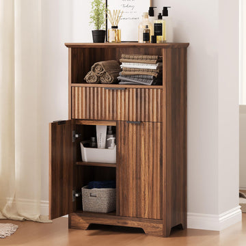 Fluted Buffet Cabinet with Storage, Modern Coffee Bar Cabinet