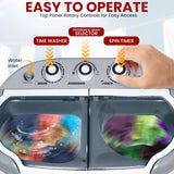 Portable Washing Machine - Twin Tub 11Lbs Capacity, Compact Mini Laundry Washer (7.7 Lbs) & Spinner (3.3 Lbs) with