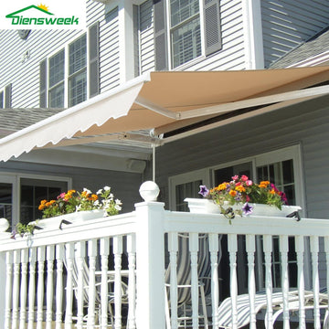 15'x10' Patio Awning Retractable Fully Assembled Manual Commercial Grade - Quality 100% 280G Ployester Window Door