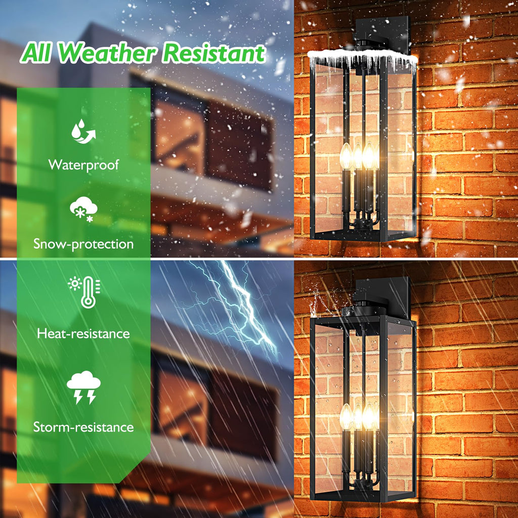23.9" Extra Large Size Outdoor Wall Light Fixture, Exterior Lighting Fixture Porch Sconce Wall Mounted, Waterproof