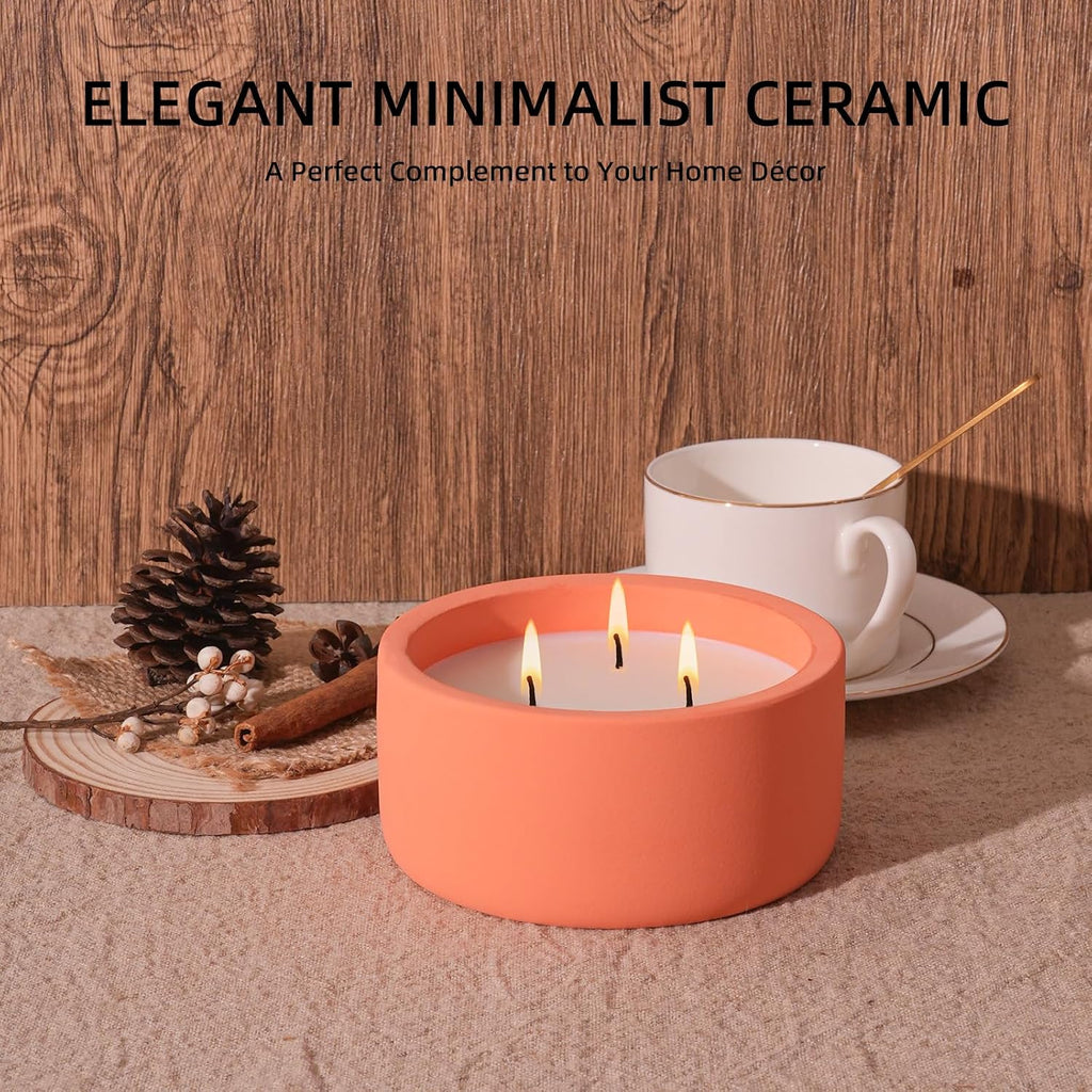 20oz Large Fall Scented Candle - Pumpkin Spice, 3 Wick Candles Scented, Non Toxic Soy Candle for Women and Men
