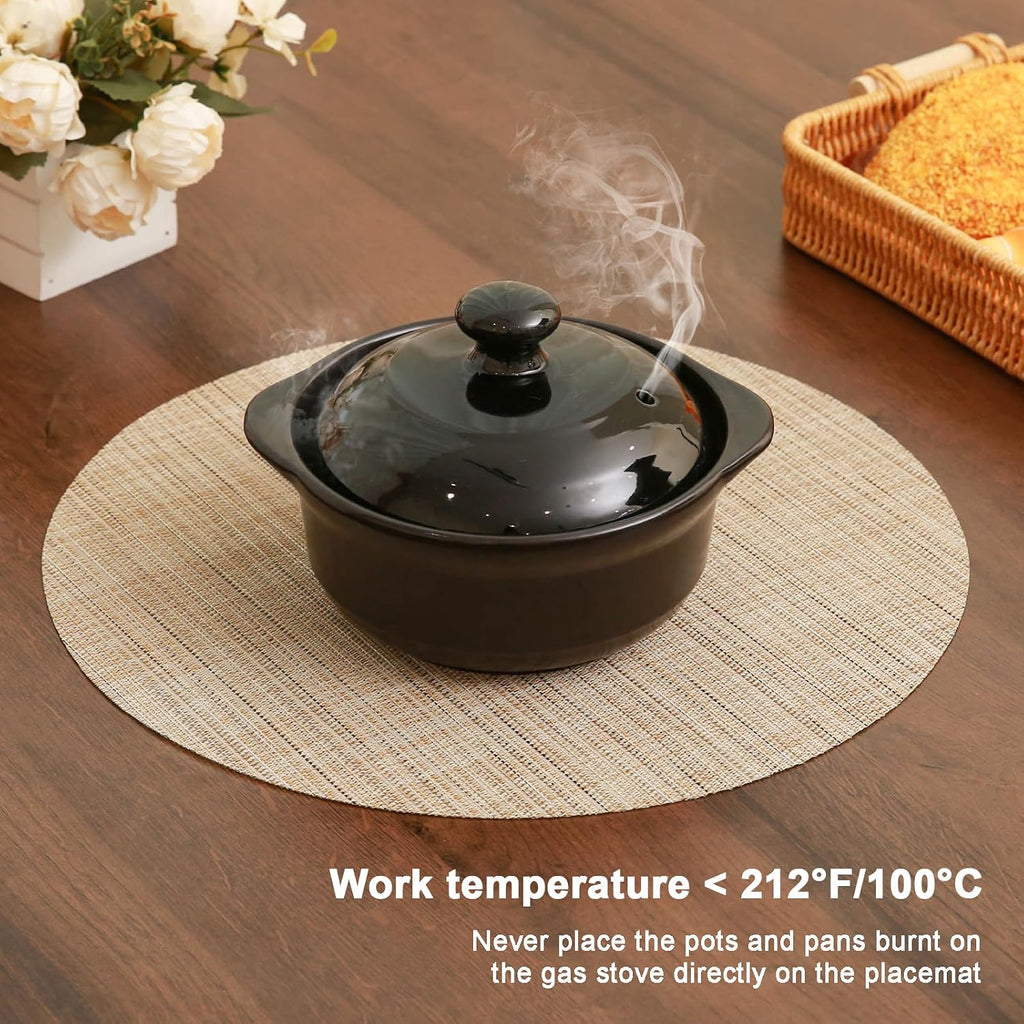 Inch Round Placemats, Washable Vinyl Woven Place Mats - Set of 8