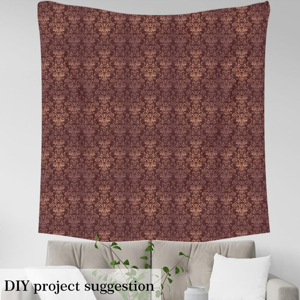 Damask Decorative Fabric 2 Yards Ombre Moth Upholstery Fabric Gothic Vintage Floral Fabrics by The Yard Oriental