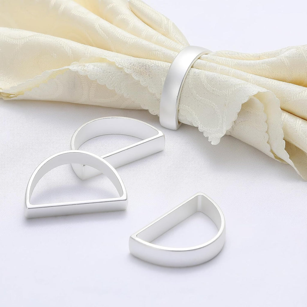 Metal Silver Napkin Rings for Fall Thanksgiving Christmas - Set of 48