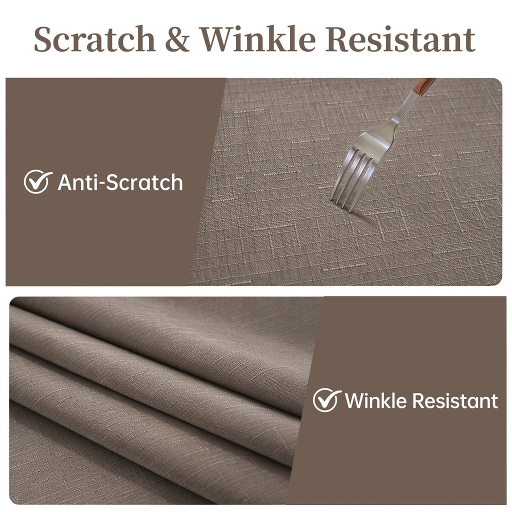 Table Cloth Rectangle Linen Waterproof Textured Coffee Tablecloth, Washable Wrinkle Free Spill Proof Fabric