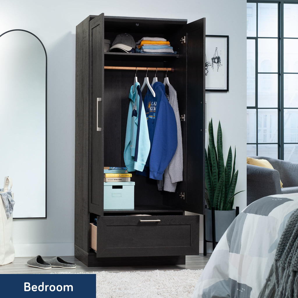 HomePlus Storage Armoire, Raven Oak Finish