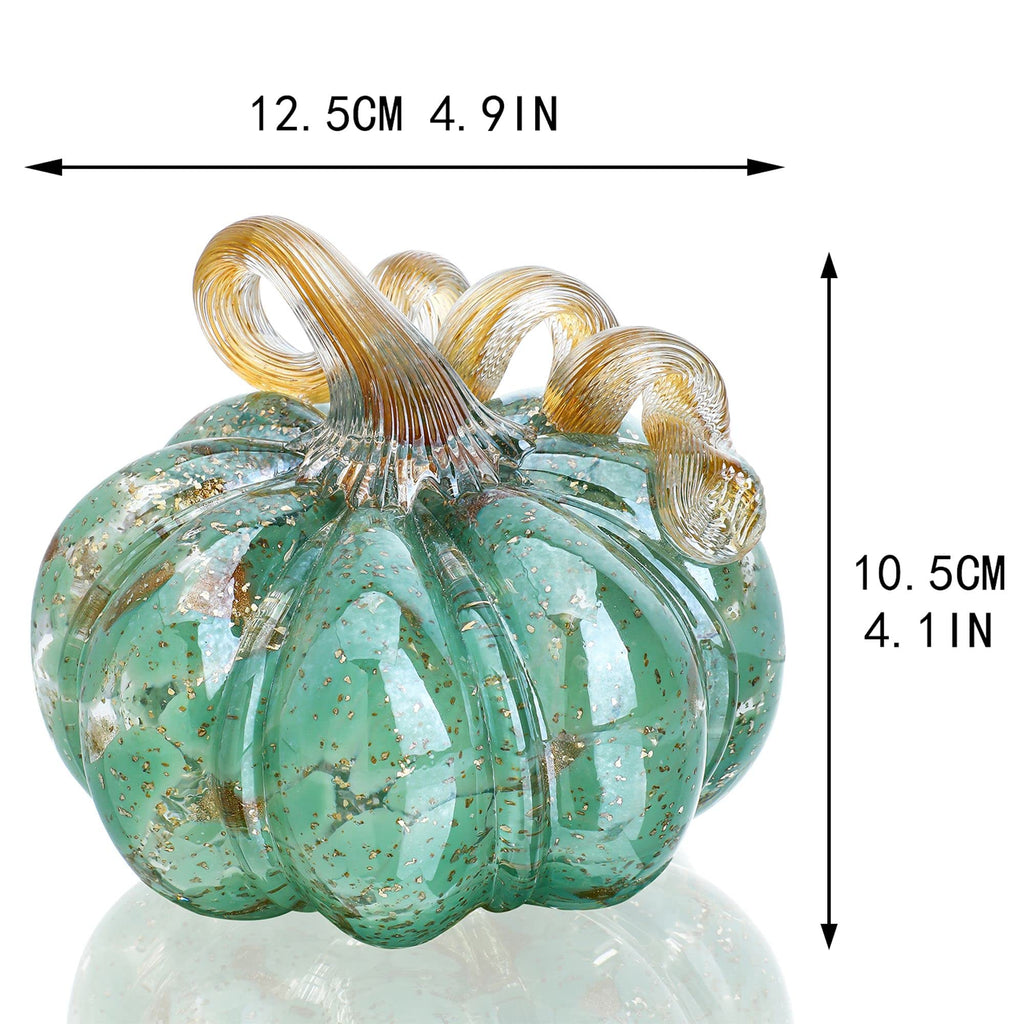 5 Inch Hand-blown Glass Pumpkin for Decorating, Crystal Pumpkin Fall Decor