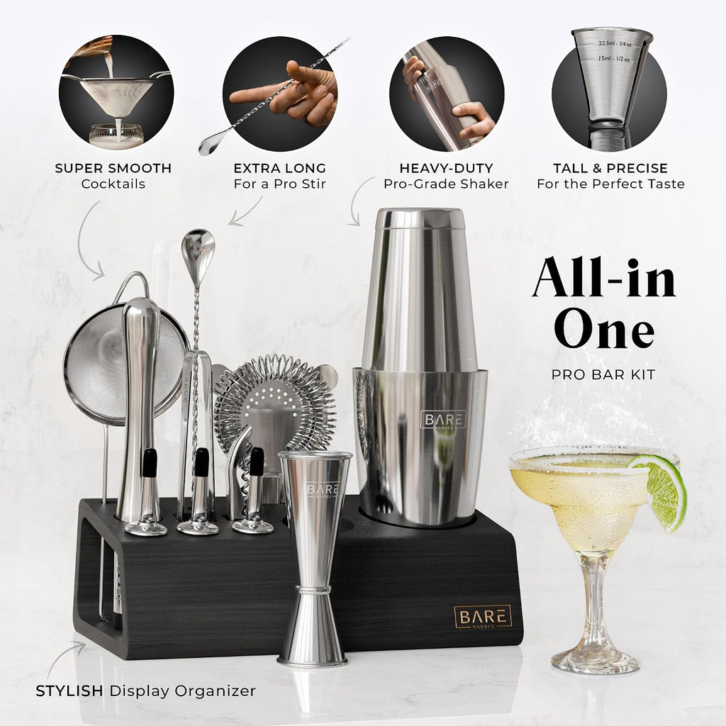 Mixology Bartender Kit Bar Set | 14-Piece Cocktail Shaker Set | Martini Barware Mixing Tools Bartending | Incl. 35 - Set of 14