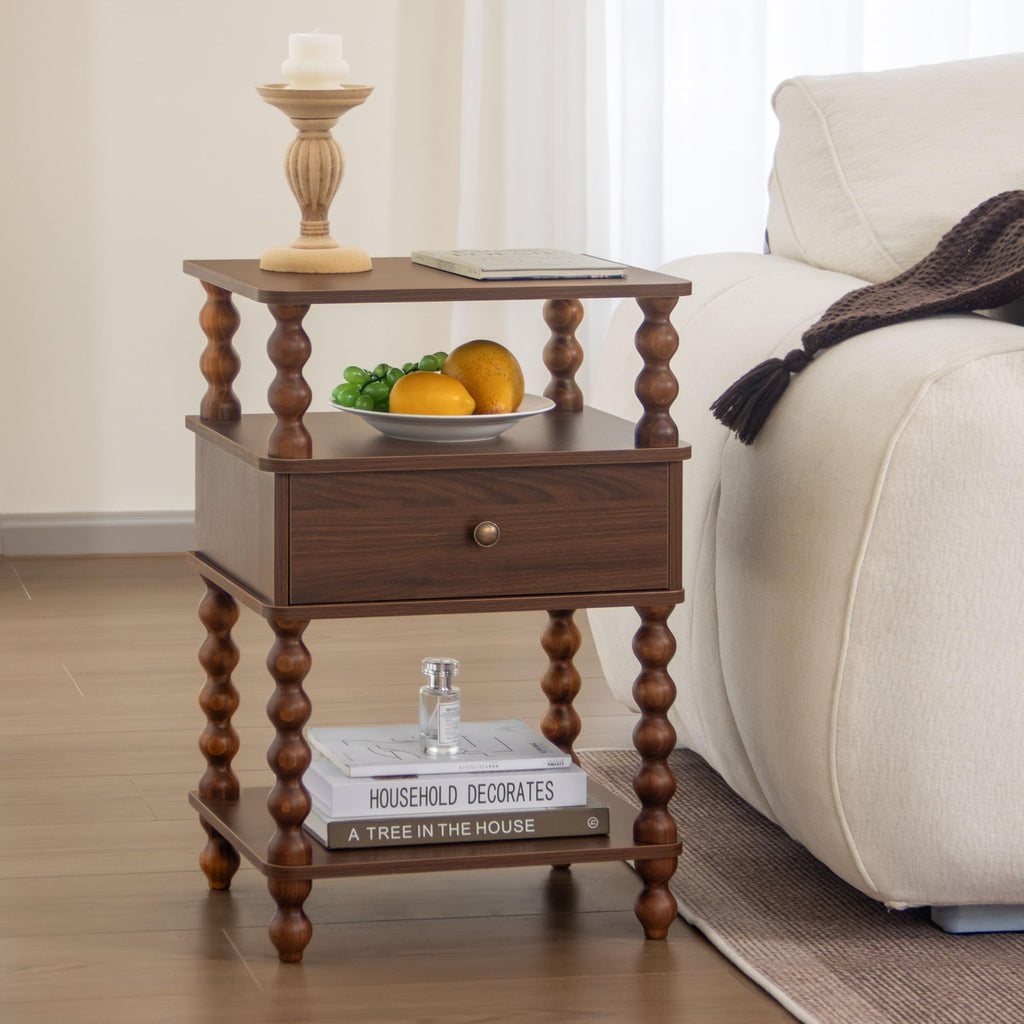 Mid Century Modern Nightstand, Bedside Table with Storage, End Table