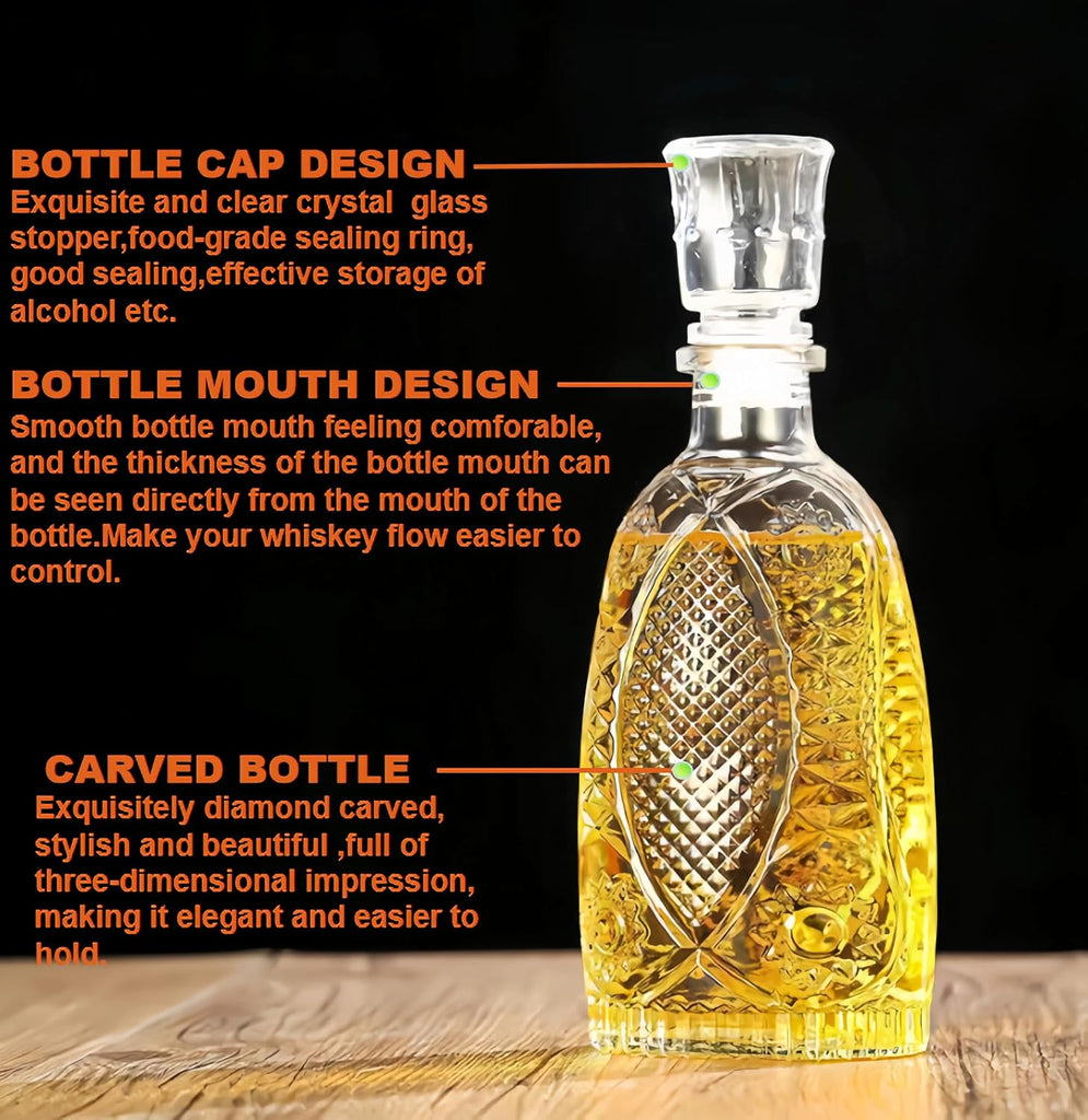 Whiskey Decanter,27OZ Liquor Decanter with Stopper