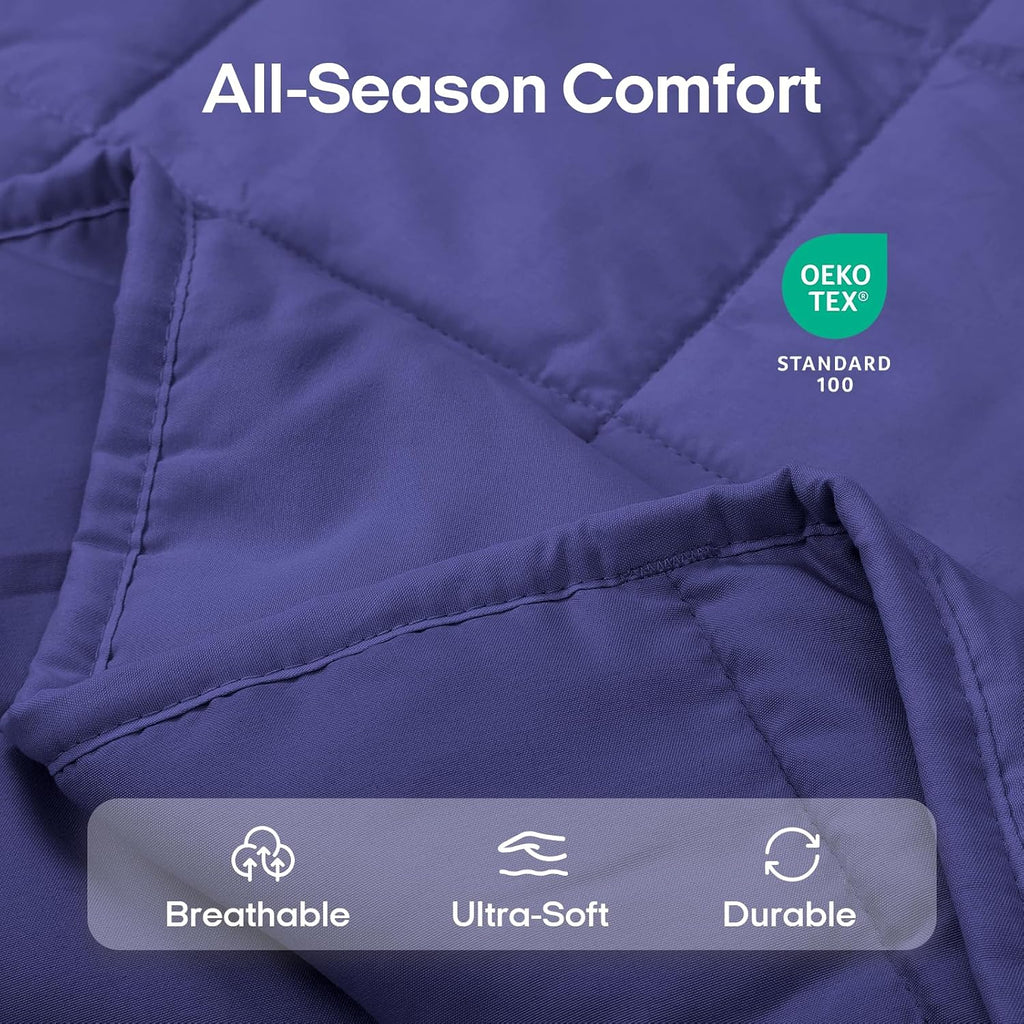 Weighted Blanket for Adults (80"x87", 20lbs, Dusk Blue) | King Size High Breathability Cooling Heavy Blanket, Soft