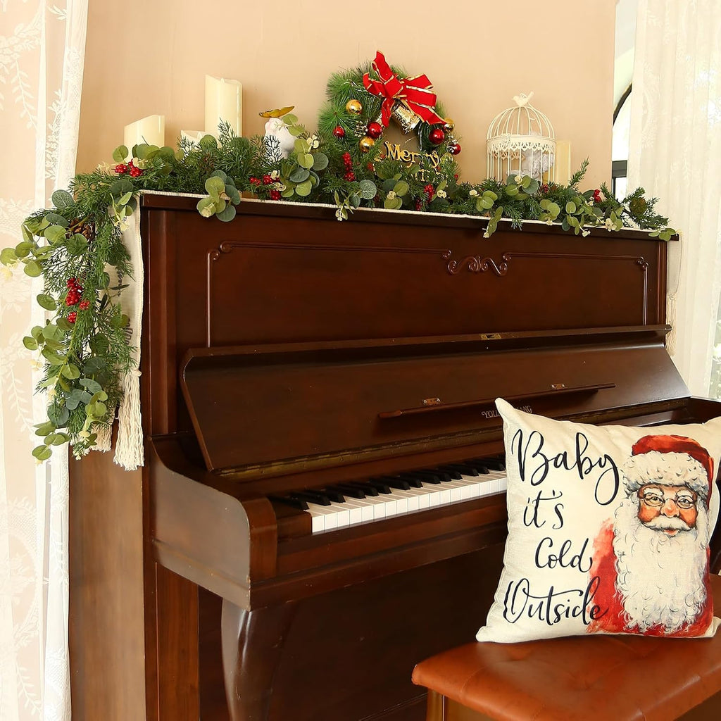 6FT Christmas Garland with Lights Battery Operated