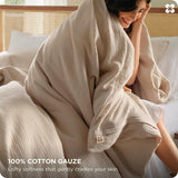 Muslin Duvet Cover Queen - 100% Cotton 3-Layer Gauze Ultra-Soft, Breathable