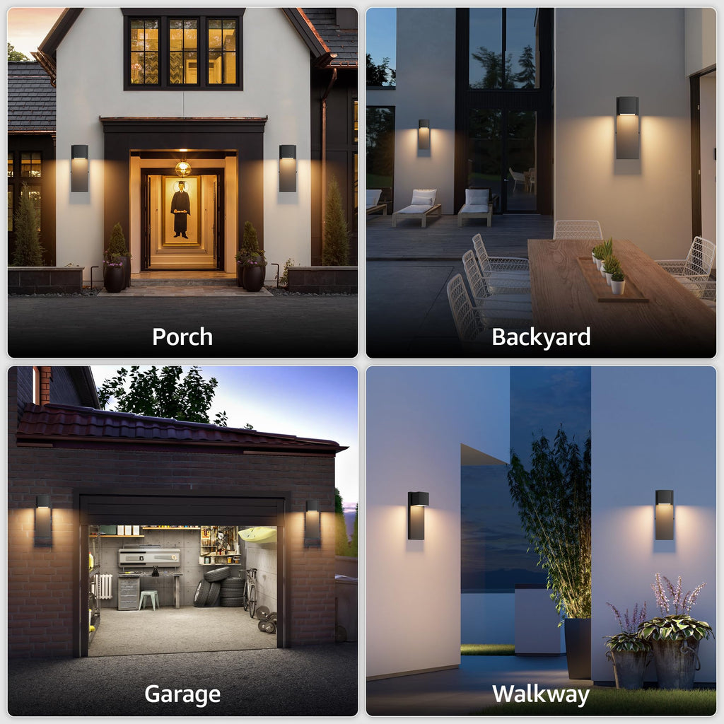 4 Pack 13" Modern Outdoor Led Wall Light, 16W 3000K 1200Lumen Porch & Patio Hardwired Wall Mount Wall Sconces, Exterior