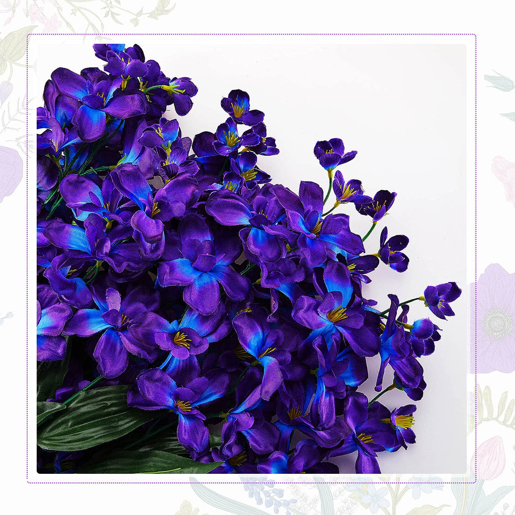 32 Pieces 27 Inches Artificial Orchids, Blue-Purple