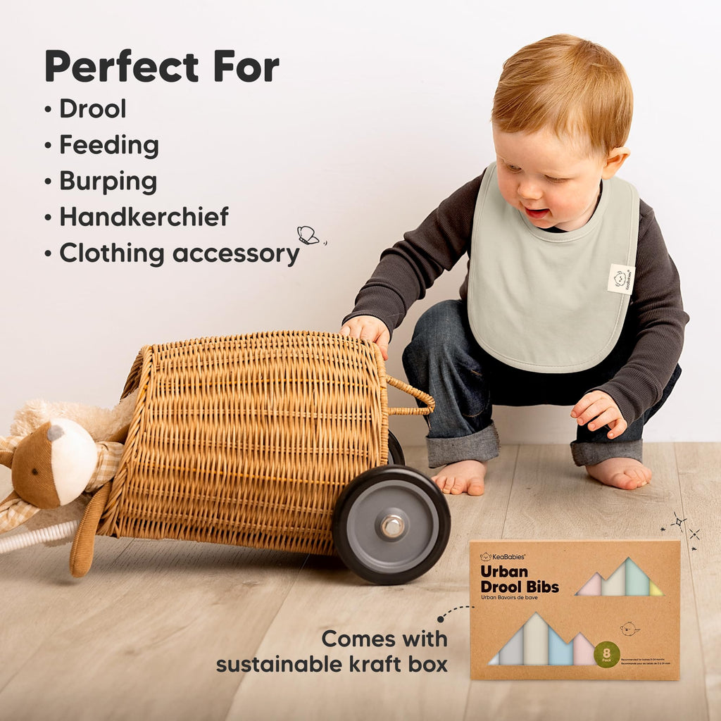 8-Pack Organic Baby Bibs for Drooling and Teething (Dawn)
