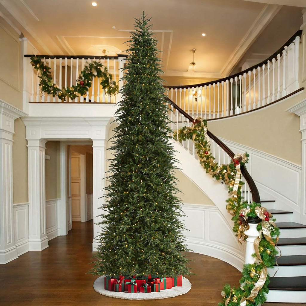 15ft Prelit Artificial Christmas Tree, Radiant Evergreen Fir with 1500 Warm White/Multi-color LED Lights, 9